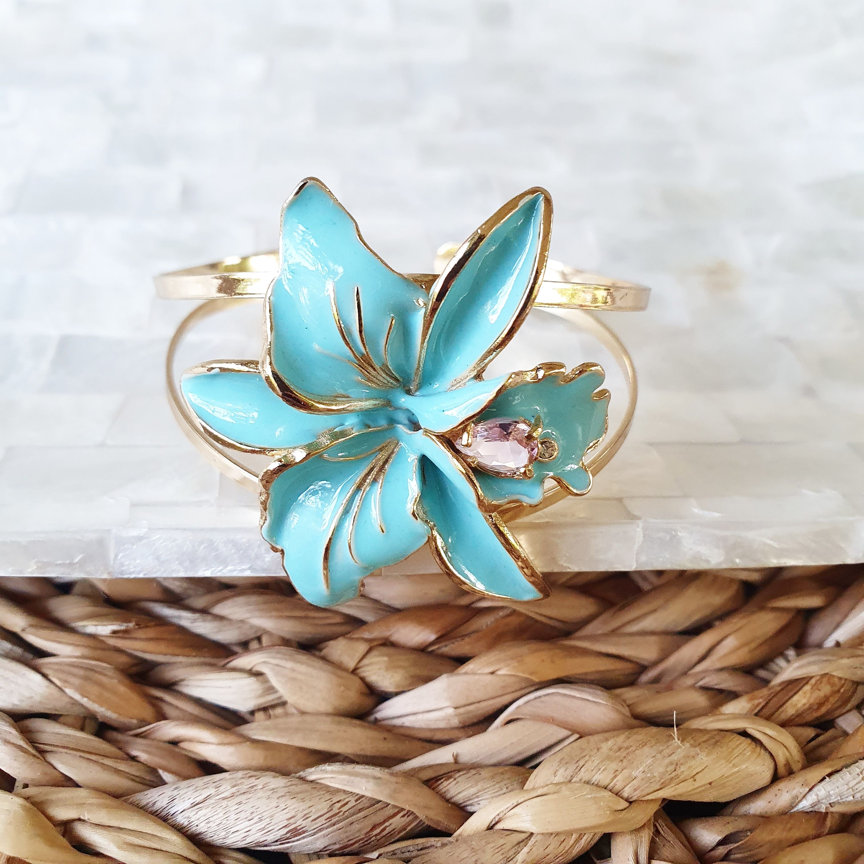 Bracelete Orquídea Verde Menta