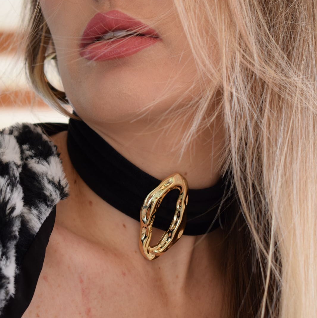 Choker Veludo Organic - Preta