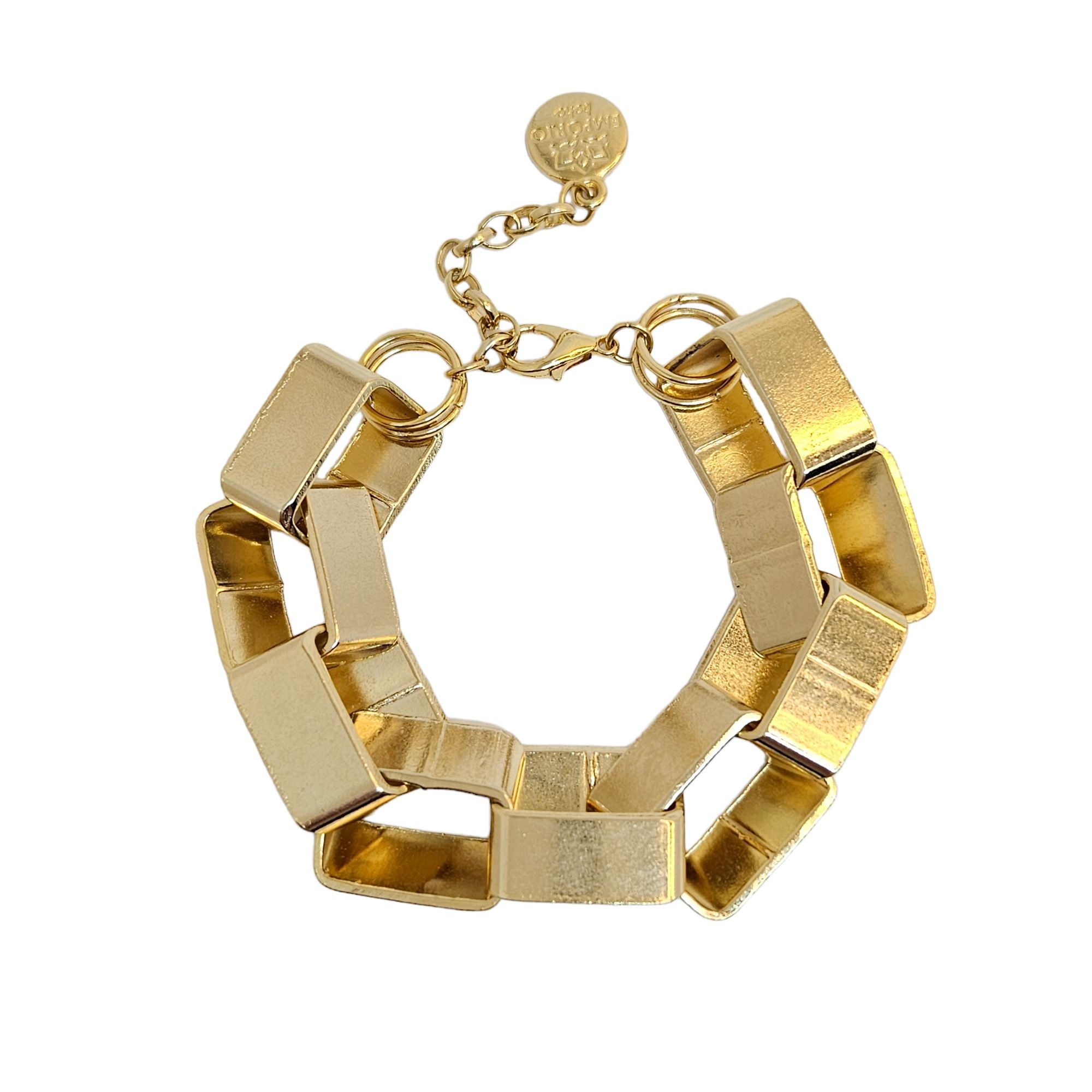 Pulseira Elos Quadrados - Dourada