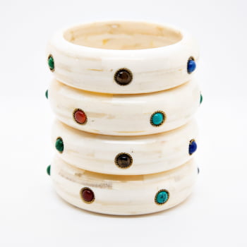 Bracelete Turco Osso com Pedras Coloridas