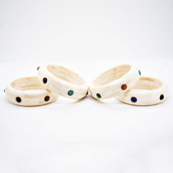 Bracelete Turco Osso com Pedras Coloridas