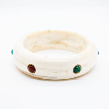 Bracelete Turco Osso com Pedras Coloridas