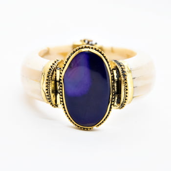 Bracelete Turco Osso com Pedra Roxa