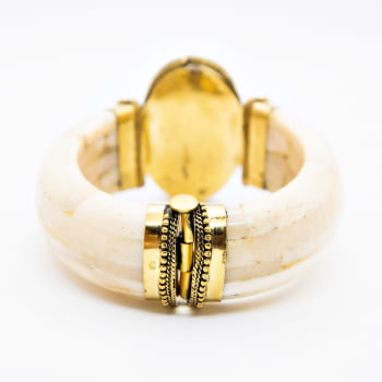 Bracelete Turco Osso com Pedra Roxa