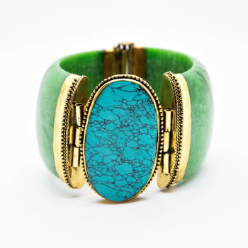 Bracelete Turco Resina com Pedra 