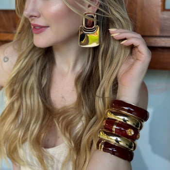 Bracelete Esmaltado Bordô 