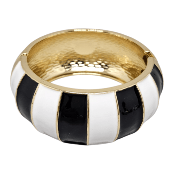Bracelete Esmaltado Preto e Branco