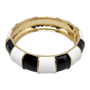 Bracelete Esmaltado Preto e Branco