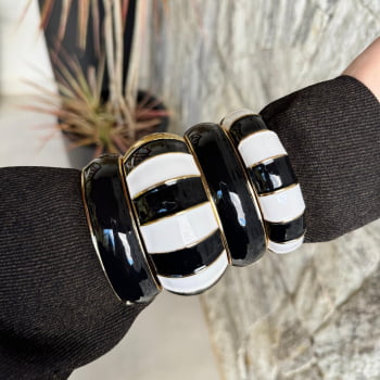 Bracelete Esmaltado Preto 