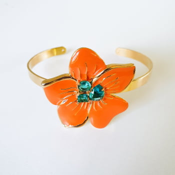 Bracelete Flor Tati - Laranja 
