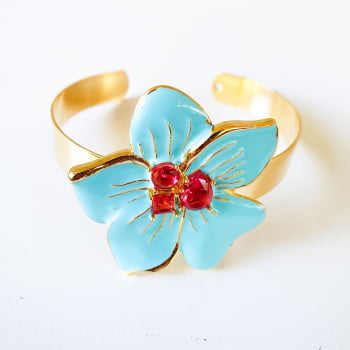 Bracelete Flor Tati - Turquesa 