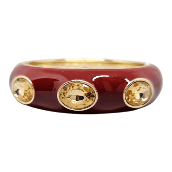 Bracelete Bordô com Cristais Champanhe