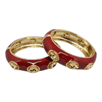 Bracelete Bordô com Cristais Champanhe