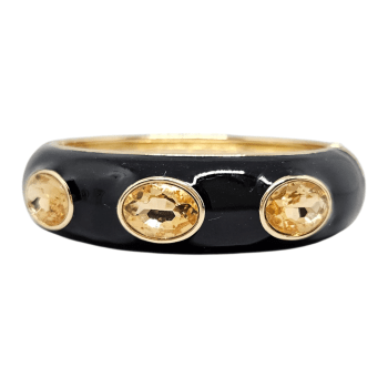 Bracelete Preto com Cristais Champanhe