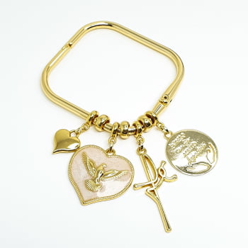 Bracelete Quadrado Divino Espírito Santo - Perolado
