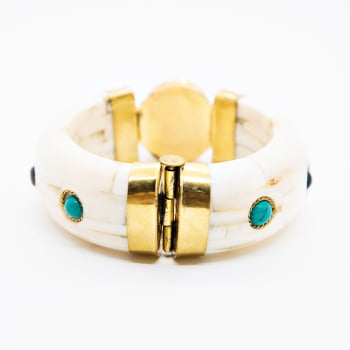 Bracelete Turco Osso com Pedra -  Pedras Coloridas 