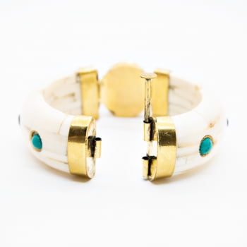 Bracelete Turco Osso com Pedra -  Pedras Coloridas 