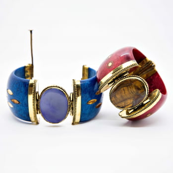 Bracelete Turco Resina com Pedra