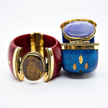 Bracelete Turco Resina com Pedra