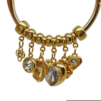 Bracelete Corações & Flores 
