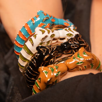 Bracelete Esmaltado Tigre