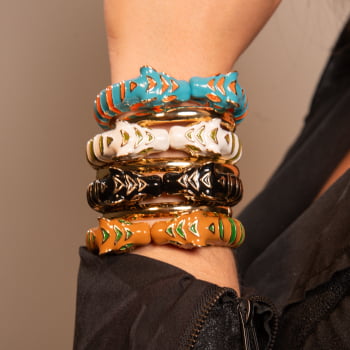 Bracelete Esmaltado Tigre