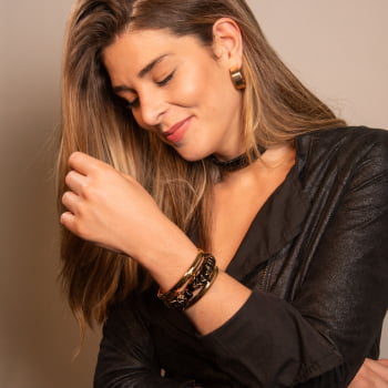 Bracelete Esmaltado Tigre