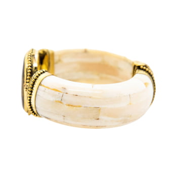 Bracelete Turco Osso com Pedra Olho de Tigre