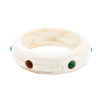 Bracelete Turco Osso com Pedras Coloridas 