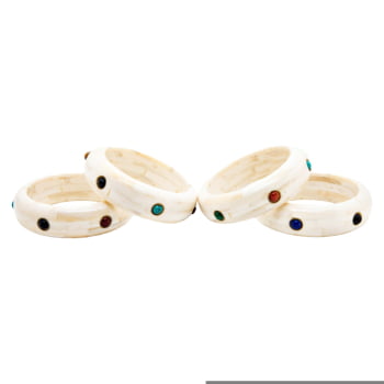 Bracelete Turco Osso com Pedras Coloridas 