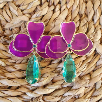 Brinco Flor Esmaltada