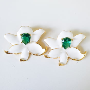 Brinco Flor Isadora - Branco
