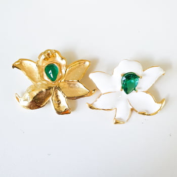 Brinco Flor Isadora - Branco