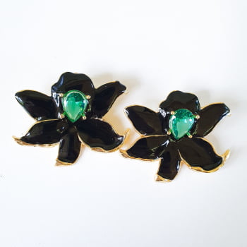 Brinco Flor Isadora - Preto