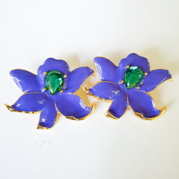 Brinco Flor Isadora - Roxo