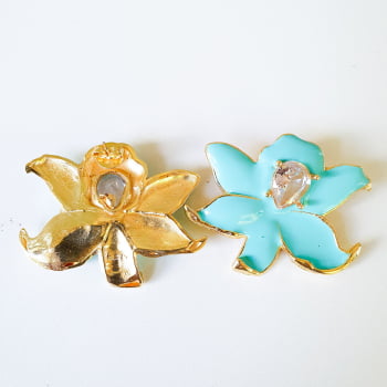 Brinco Flor Isadora - Turquesa