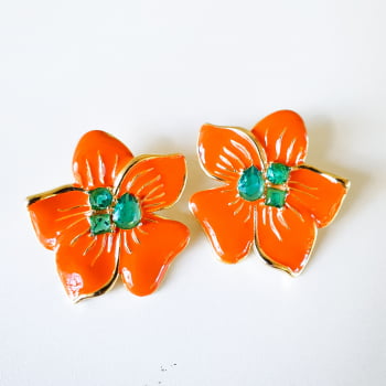 Brinco Flor Tati - Laranja