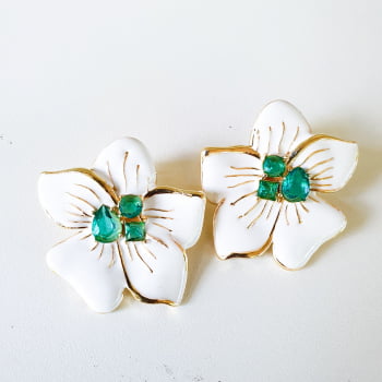 Brinco Flor Tati - Branca