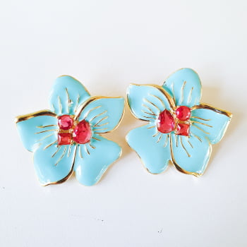 Brinco Flor Tati - Turquesa