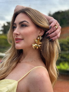 Brinco Maxi Orquídea - Prata