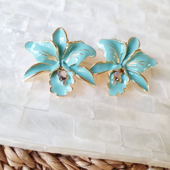 Brinco Orquídea Verde Menta