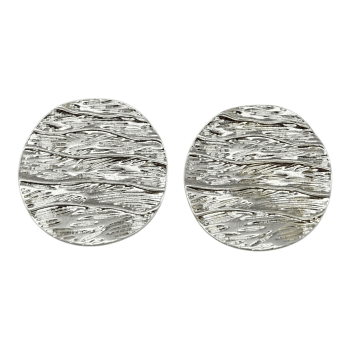 Brinco Redondo Texturas - Prata
