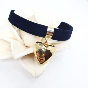 Choker Veludo Coração 