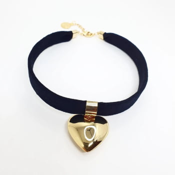 Choker Veludo Coração 