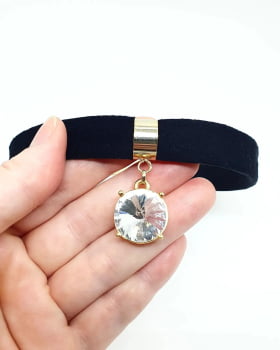 Choker Veludo Cristal