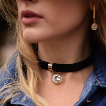 Choker Veludo Cristal