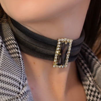 Choker Veludo Cristal 