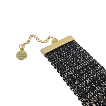 Choker Cristais Preta