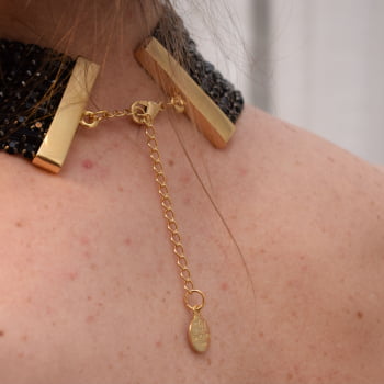 Choker Cristais Preta
