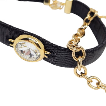 Mix Choker  Malha Metal com Cristal - 2 peças